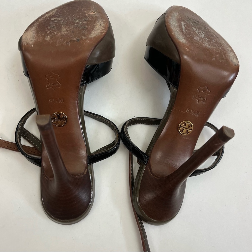Tory Burch Lexa T Strap Slingback Heels 8.5 Two Tone Pumps - Picture 13 of 16